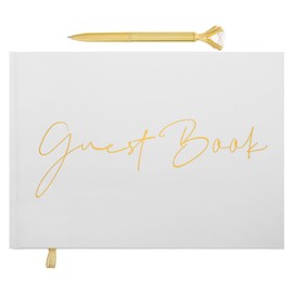 COHEALI Elegant Wedding Guest Book Pen Set Cover Perfect for Reception Baby Shower Birthday Parties