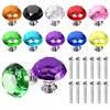 Nicunom 30 Pack Colorful Crystal Cabinet Knobs, 30mm Glass Dresser