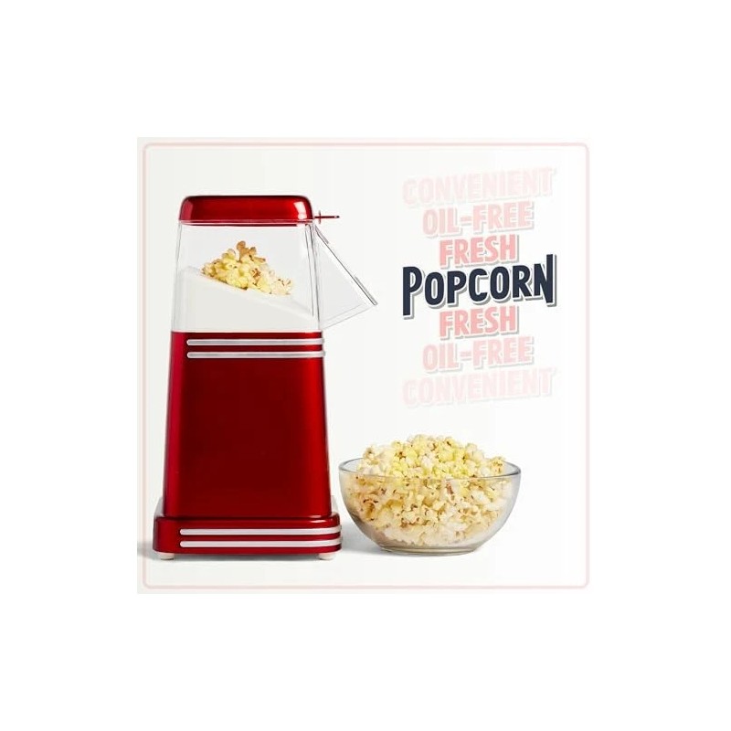 Nostalgia Hot-air Electric Popcorn Maker, 8 Cups, Healthy Oil Free