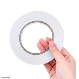 Premium Double Sided Adhesive Tape - Width: 0.4 Inch (10 mm) - Length: 55 Yards (50 m) - for Arts and Crafts, DIY and Office - Quick and Easy to Use on Paper, Glass, Plastic, Wood, Metal and Fabric