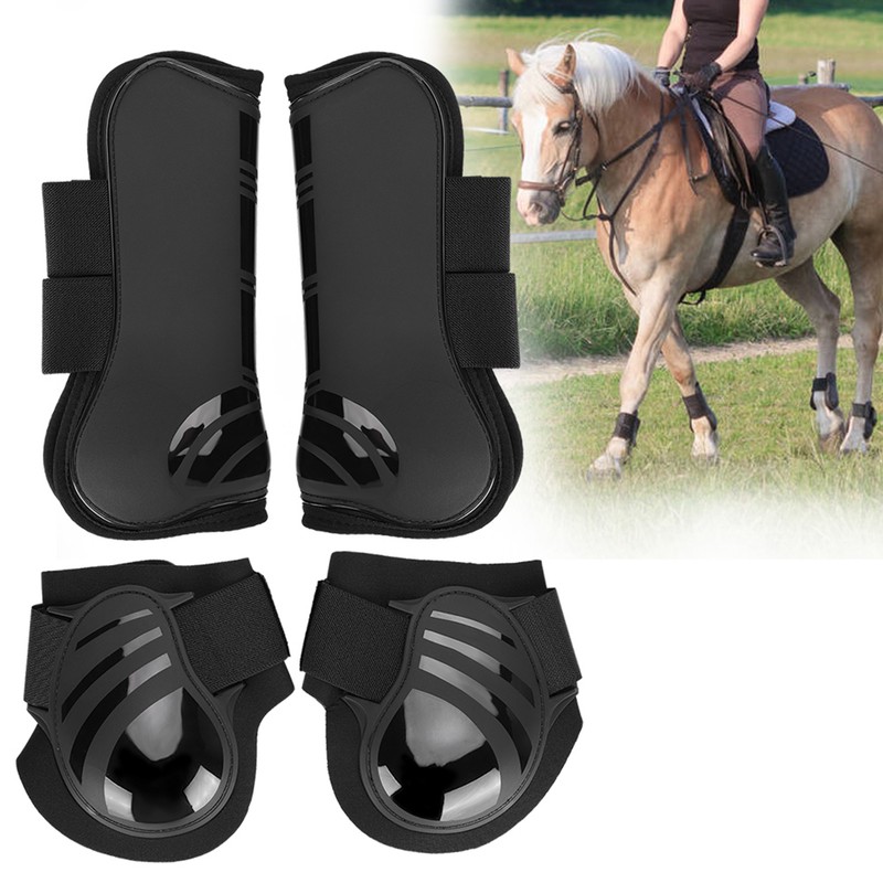 2 Pair Elastic Horse Boot Thicken PU Front Hind Boots