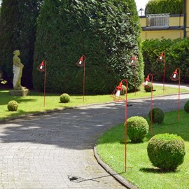 Solar Lights Outdoor Decorative Solar Retro Metal Lantern Yard Stake Decorative Path Light for Walkway Pathway Lawn Patio Yard Decorations Red 2 Pack