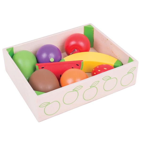 Bigjigs Toys Wooden Fruit Crate - Play Food and Role