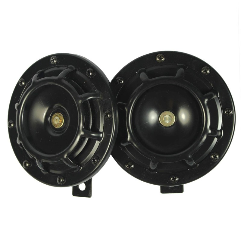 JDMSPEED New Two Black Super Loud Electric Blast Tone Horn