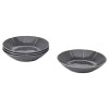 IKEA New IKEA STRIMMIG Deep plate 4 Pack Stoneware grey