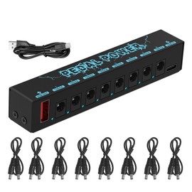 Lyaciomn 5V Guitar Pedals Power Supply with 8 Way Outputs Portable Pedalboard Power Supply Guitars Effect Power Supply Easy to Use