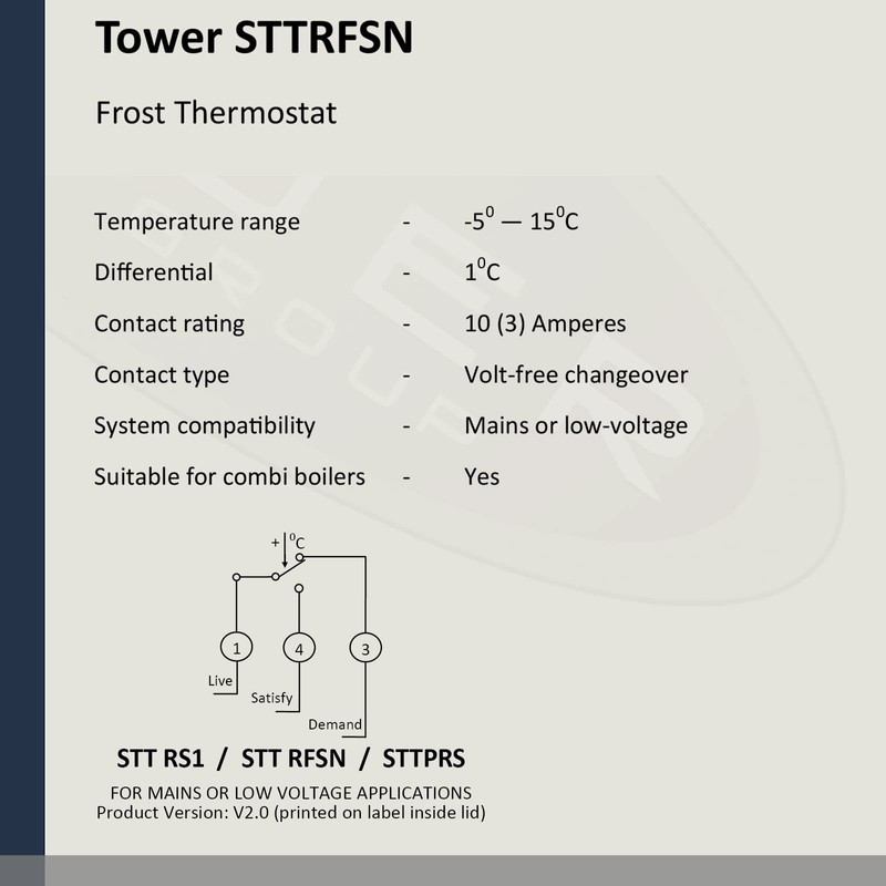 T F C Group LLP TOWER Frost Protection Heating Thermostat