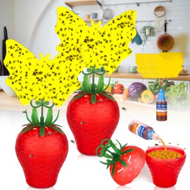 Fruit Fly Traps for Indoors, Gnat Killer Pet&People Safe, Effective Easy Use Fruit Flies Catcher for Mosquitoes, Gnats, Moths, Durable Flies Hunter with Sticky for Home Plants Kitchen 2P