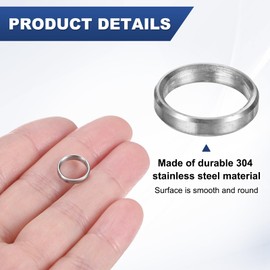 M METERXITY 8PCS M8 304 Stainless Steel Spacers 8mm ID x 10mm OD x 2mm l Metal Screw Standoff Bushing Plain Finish Round Spacer 304 Stainless Steel for Screws Bolts Silver