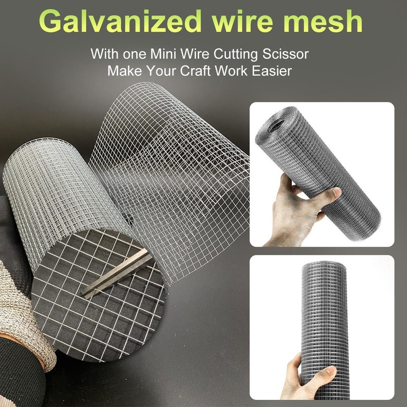 Hardware Cloth 12'' x 20' 1/4 in Galvanized Wire Mesh