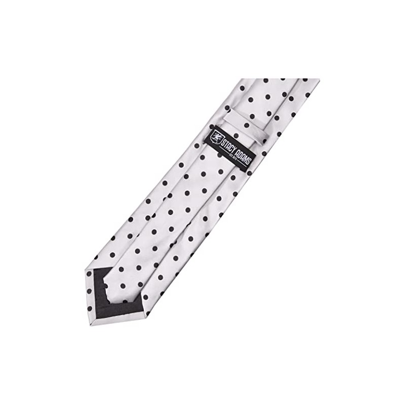 Stacy Adams Men's Satin Dot Tie Set, Silver, One Size