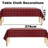 2pack Red and Black Gingham Checkered Table Cloth Party,137*274cm Wipe