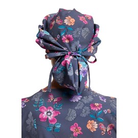 Dickies Men & Women Bouffant Scrubs Hat DK514, One Size, Butterflies Abloom
