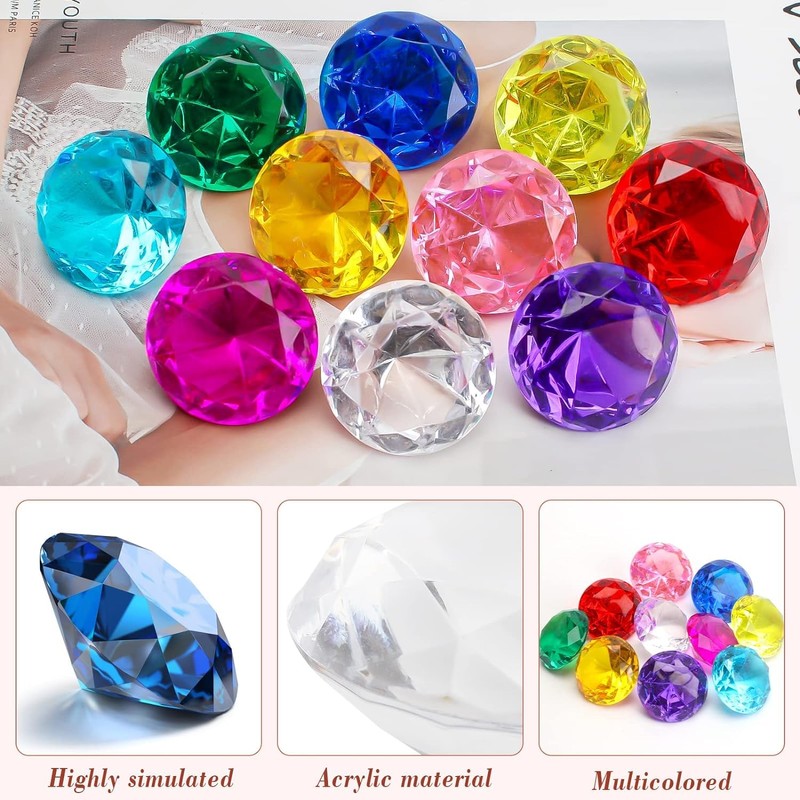 Acrylic Diamond Multicolor Crystal Diamond Pirate Gem,200pcs Mix Color Acrylic