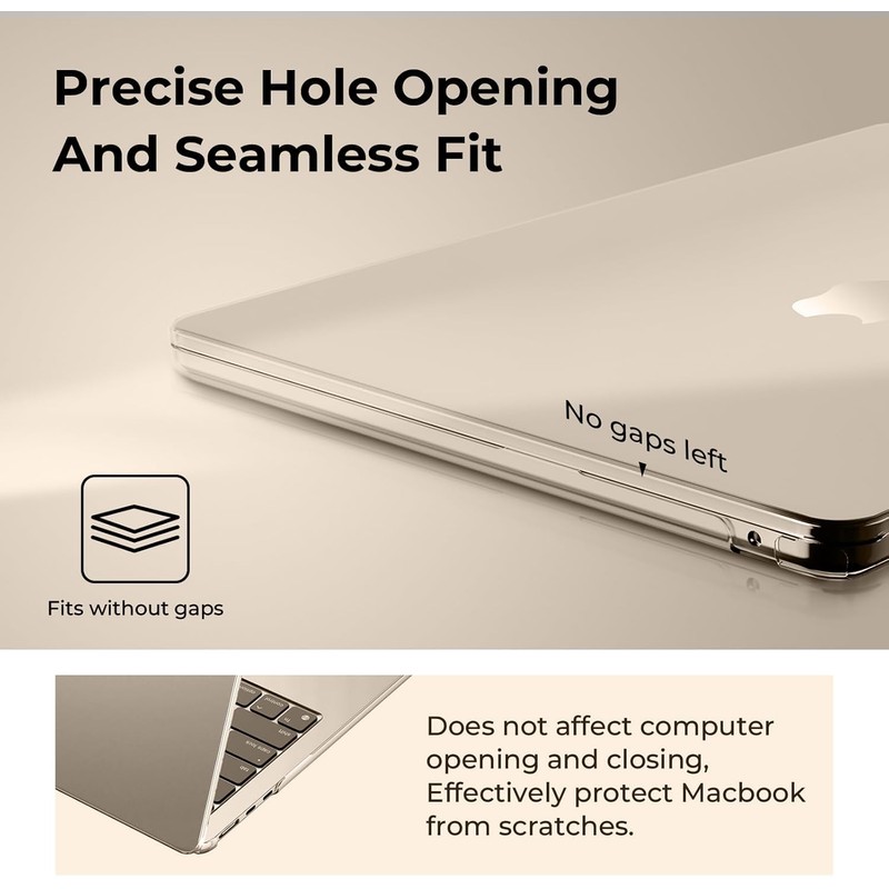 EooCoo Compatible with MacBook Air 13 inch Case for 2025-2022