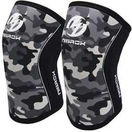 Rodilleras (1 par), 7 mm de neopreno, abrazaderas de rodilla de compresión, gran soporte para entrenamiento cruzado, levantamiento de pesas, powerlifting, sentadillas, baloncesto y más