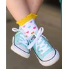 Jefferies Socks Calcetines para niñas con diseño de rayas arcoíris