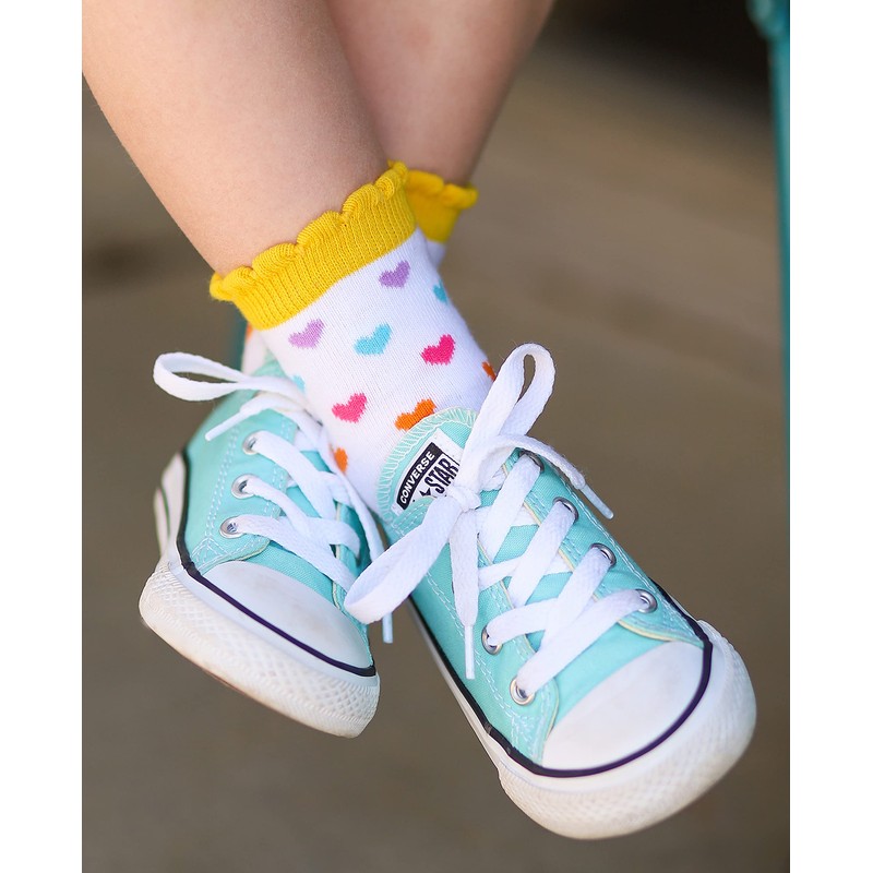 Jefferies Socks Calcetines para niñas con diseño de rayas arcoíris