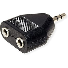 Value 11994440 3.5 mm Adaptor 1x Male 2x Female Black