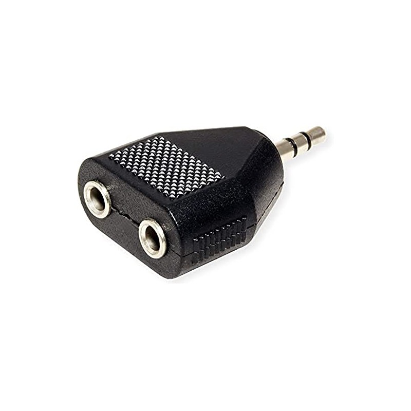 Value 11994440 3.5 mm Adaptor 1x Male 2x Female Black