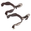 1 Pair Western Cowboy Spurs Carbon Steel Retro Floral Carving