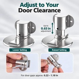 Adjustable Magnetic Door Stopper for Home & Bathroom – Stainless Steel Door Holder with No-Drill Installation and Low-Profile Floor Catch