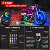 Hovano 8PCS Motorcycle Magic-RGB LED Light Kits with Brake Light