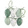 Crafty Capers 6 Green & White Spotty Dotty Hanging Eggs