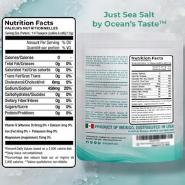 0.5LB Ocean's Taste Baja Gold Sea Salt, Coarse Natural Grain, 4X More Minerals than Celtic Salt, 30% Less Sodium, Mineral Salt Ideal for Electrolytes Balance, Cooking & Baking | Kosher, Organic, Paleo
