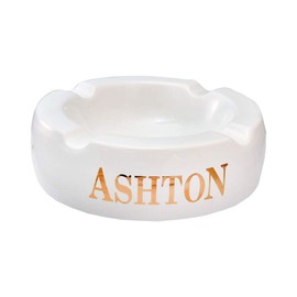 Ashton Large Cigar Ashtray - White - 4 Cigars - Ceramic - 8 1/4' diameter