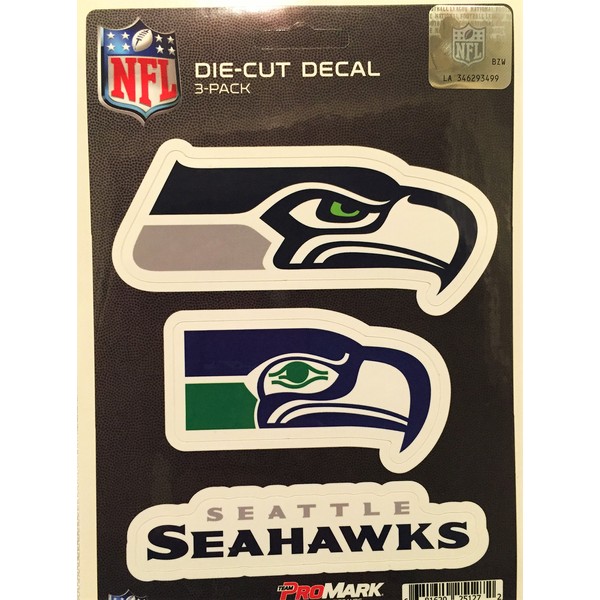 Fanmats NFL Seattle Seahawks Team Decal, 3-Pack Green, Standard
