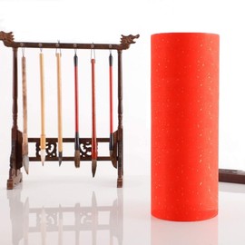 KYMY Chinese Red Xuan Paper Roll, Spring Festival Asian Blank Calligraphy Rice Paper- 34cm x 50m, Golden Point Door Chunlian Duilian Scrolls Couplets for Asian Vietnamese Korea Lunar New Year 对联春联纸