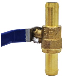 YOUHO 5/8 Hose Barb Straight Through Forged Brass Micro-Cut Ball Valve, heater hose shut off valve 5/8" Hose Barb x 5/8" Hose Barb, 180 Degree Operating Handle, Water, Oil, Gas, Fuel line Fittings