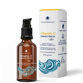 Vitamin C Intensive Serum + Aloe 50 ml I High Dose & Vegan I Anti-Ageing for Face I Against Pigment Spots & Pimples I Antioxidant I Fragrance-Free I Natural Cosmetics I Made in Germany I PERLENBUCHT