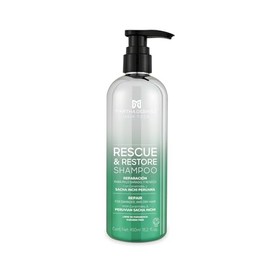 MARTHA DEBAYLE Shampoo RESCUE & RESTORE. Brillo hidratado para cabello áspero y maltratado. Con ceramidas y Sacha Inchi Peruano. Sin parabenos y ftalatos. 450 ml