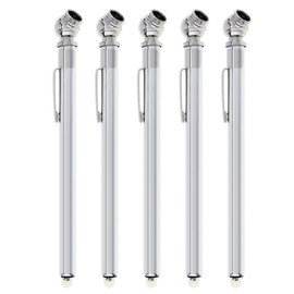 Windance 5 Pack Pencil Tire Pressure Gauge, 10-100PSI Heavy Duty Pencil Tire Pressure Gauge Stainless Steel Tyre Barometer Tools for Vehicles Truck Car RV ATV Motorcycle (Chrome)
