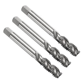 sourcing map 3pcs Spiral Flute Thread Taps 3/8-16 UNC 2B Machine Threading Tap Bit, Uncoated Screw Tapping Repair Tool, M2 High-Speed Steel (HSS)