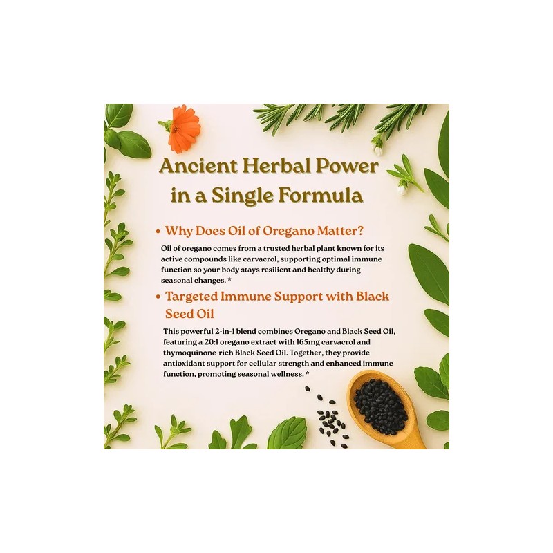 Aceite De Orégano 300 Cápsulas Blandas Oregano Oil Softgels, 300