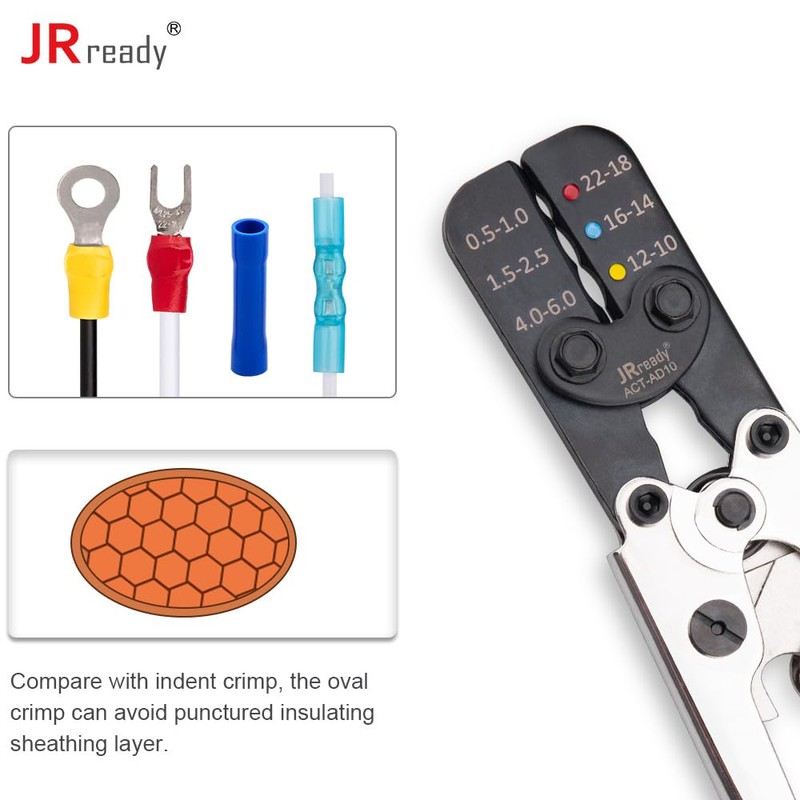 JRready ACT-AD10 Wire Crimping Tool for Heat Shrink Connectors AWG