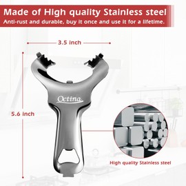 Octina Mason Jar Opener & Bottle Opener No Lid Dents or Damage, Manual Can Opener Easy Twist, Canning Jar Opener Top Remover Utensil for Various Lids