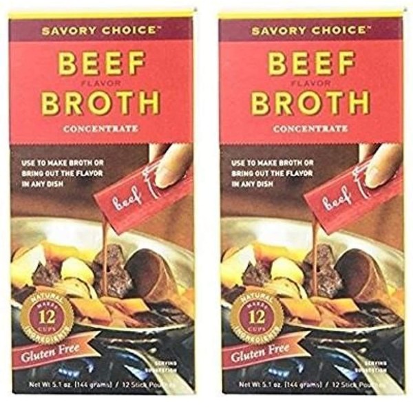 Savory Choice Liquid Beef Broth Concentrate 5.1 Ounce Box (Pack of 2)