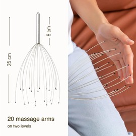Head Massager - Scalp Massager with Metal Handle and Improved Design-Head Scratcher for Relaxation,Stress Reduction and Scalp Stimulation-Massage Tool Suitable for Gifting.