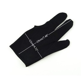 zalati Billiard Gloves 2pcs Three Finger Snooker Cue Hand Cover Spandex Lycra for Left and Right Hand - Black