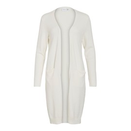 Vila Women's Viril Open Long-Sleeved Noos Knitted Cardigan, White Alyssum, m