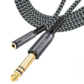 BEZOKABEL Adaptador de audio estéreo macho a hembra de 6,35 mm (1/4") (4 pies)