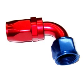 Performance Plumbing Components 12AN 90 Degree Swivel Hose End Blue & Red Show Polished Fuel Oil Dry Sump