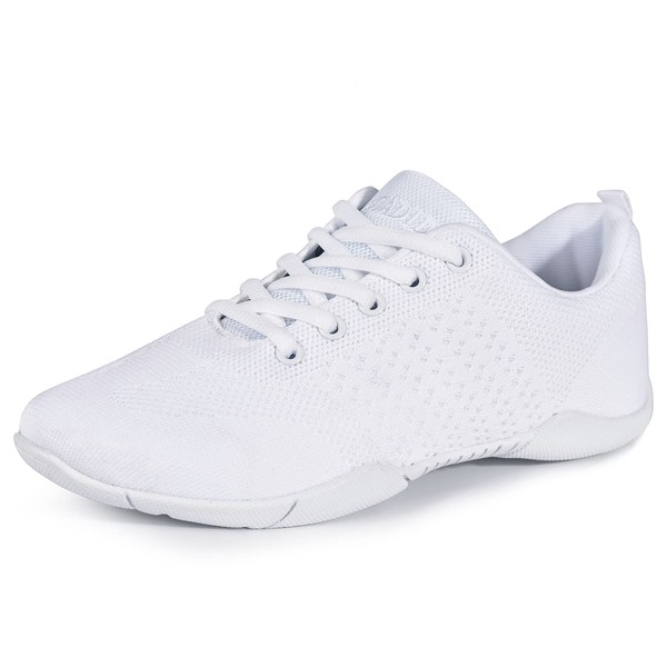 CADIDL Cheer Shoes for Girls Youth White Cheerleading Shoes 4 (M) US