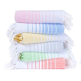 Oversized Turkish Beach Towels - 6 Pack, Quick Dry & Sand Free