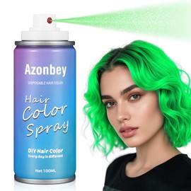 Azonbey Hair Color,Temporary Hair Color Spray,Hair Wax Dye Pomades,Washable Hair Coloring Natural Hair Strong Style Gel Cream Hair Dye for Party,Hollowen,Cosplay (Green, Med)