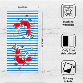 GZMQWVG Cute Crabs Hand Towels,Set of 2 Blue Striped PlaidHand Towels for Bathroom Kitchen Spa Hotel Yoga, Housewarming Gifts for New Home Women 14" x28